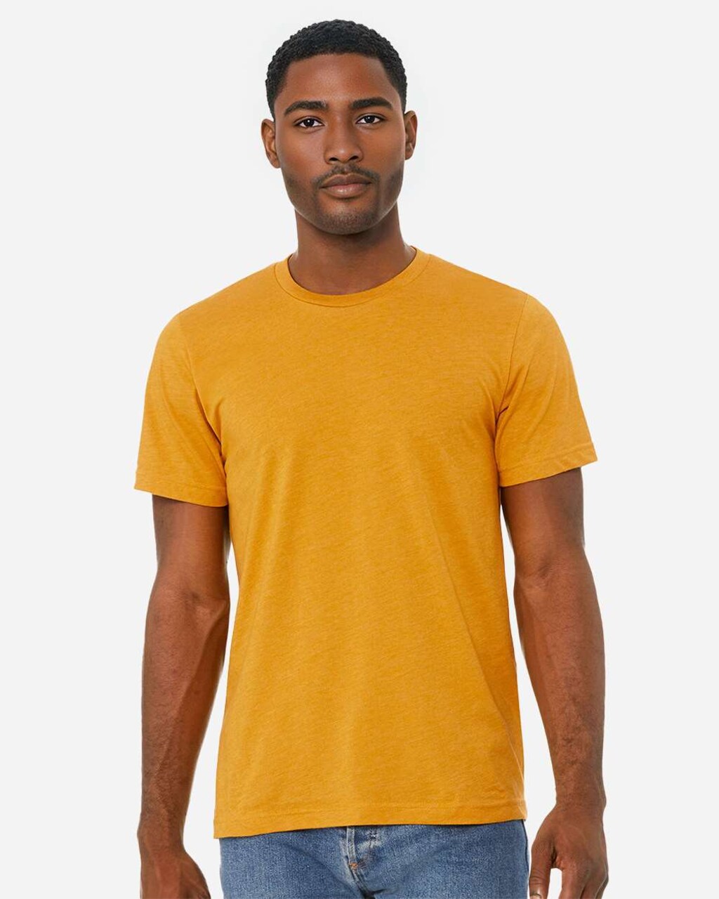 BELLA + CANVAS CVC Short Sleeve Crewneck Jersey T-Shirt for Casual Layering & Custom Print Essential Tee